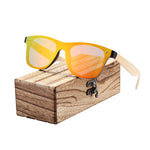BARCUR 2019 Fashion Wooden Sunglasses Men Bamboo Temple Sun Glasses Women Wood Glasses Oculos de sol masculino