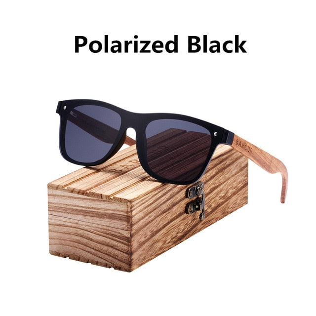 BARCUR 2019 Fashion Wooden Sunglasses Men Bamboo Temple Sun Glasses Women Wood Glasses Oculos de sol masculino