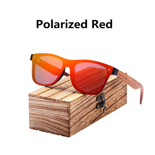 BARCUR 2019 Fashion Wooden Sunglasses Men Bamboo Temple Sun Glasses Women Wood Glasses Oculos de sol masculino