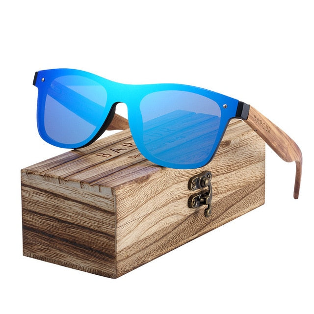 BARCUR 2019 Fashion Wooden Sunglasses Men Bamboo Temple Sun Glasses Women Wood Glasses Oculos de sol masculino